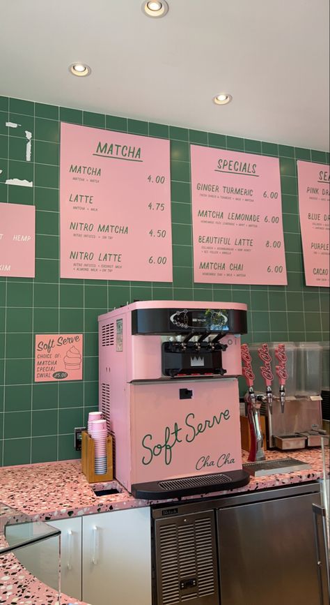 Coffee Trade Show Booth, Retro Bakery Interior, Retro Coffee Shop Design, Retro Bakery Aesthetic, Retro Shop Interior, Cute Store Aesthetic, Coffee Shops Aesthetics, Cafe Interior Design Aesthetic, Funky Cafe Interior