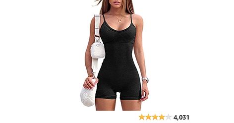 Amazon.com: OQQ Women's Yoga Rompers Sexy One Piece Spaghetti Strap Tummy Control Padded Sports Bra JumpSuits : Clothing, Shoes & Jewelry Black Fitness, Padded Sports Bra, Long Torso, Rompers Womens Jumpsuit, Festival Outfit, Yoga Women, Rompers Women, Catsuit, Playsuit Jumpsuit