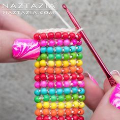 Crochet Boho Bead Bracelet - Bohemian Beaded Cuff - DIY Tutorial Free Pattern & YouTube Video by Donna Wolfe from Naztazia Cuffs Diy, Crochet Bohemian, Crochet Jewlery, Bracelet Crochet, Crochet Beaded Bracelets, Crochet Jewelry Patterns, Bead Crochet Patterns, Crochet Boho, Beaded Bracelets Tutorial