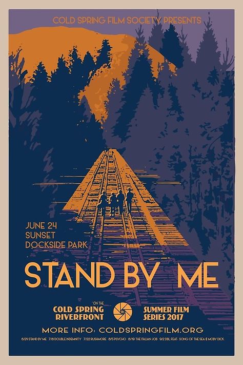 "STAND BY ME: Cold Spring Film Society 2017 Season Poster" Art Print by coldspringfilm | Redbubble Lofoten, Seasons Posters, Stand By Me Poster, Stand By Me Film, Seasons Poster, Film Posters Art, Solo Album, Cold Spring, Goonies