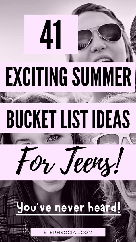 Summer Bucket List 2024 Teenagers, Teen Summer Bucket List 2024, Summer Bucket List 2024 Teens, Summer With Teens Ideas, Teen Bored Ideas, Summer Bored List, Summer Fun List For Teens, Free Things To Do In The Summer, Teen Girl Summer Bucket List