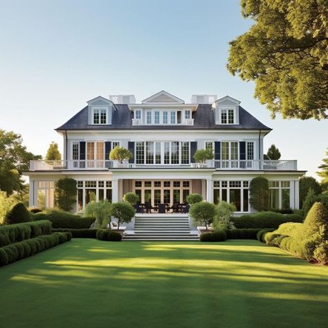 A home tour of this luxury stone lake house that stands as a testament to timeless elegance and natural beauty. Design:… | Instagram Coastal Lake House Exterior, Lake Homes Exterior, Elegant Lake House, Coastal Mansion, Coastal Homes Exteriors, Coastal Houses, Coastal Home Exterior, Nantucket Style Homes, Colonial House Exteriors