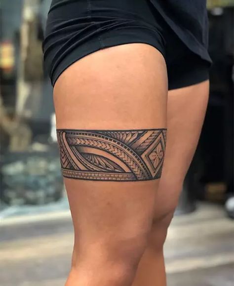 Traditional Polynesian Tattoo, Thigh Band Tattoo, Polynesian Leg Tattoo, Ankle Band Tattoo, Arm Band Tattoo For Women, Leg Band Tattoos, Thigh Tattoo Men, Polynesian Tattoos Women, Cuff Tattoo