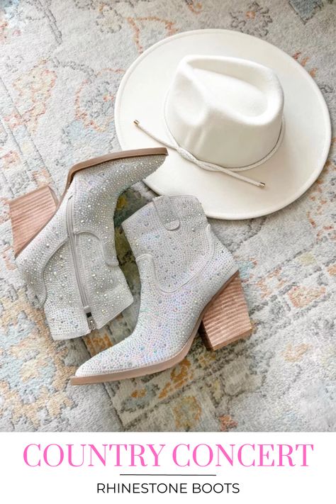 concert outfits, country concert outfit, rhinestone boots Outfits With Rhinestone Boots, Carrie Underwood Concert Outfit Ideas, Carrie Underwood Concert Outfit, Kenny Chesney Concert Outfit, Carrie Underwood Concert, Kenny Chesney Concert, Rhinestone Boots, Outfit Country, Outfit Concert