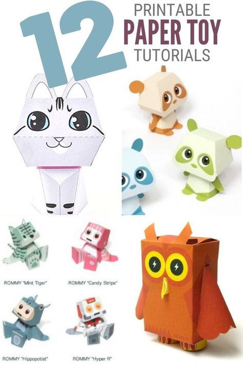 Printable paper toys are a fun craft that you can do alone or with the kids! Once you get started, you'll be surprised at all of the 3d paper crafts you can create! #thecraftyblogstalker… Tela, Free Printable 3d Paper Crafts, Paper Toys Printable, Printable Paper Toys, Printable Paper Toys Templates, Printable 3d Paper Crafts, Printable Diy Crafts, Paper Toy Printable, Car Papercraft