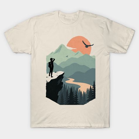 T Shirt Design Ideas Creative For Men, Mountain Cliff, Graphic Design Shirt, Cool Shirt Designs, T Shirt Painting, Tshirt Design Inspiration, Inspirational Tshirts, Shirt Design Inspiration, Mountain Designs