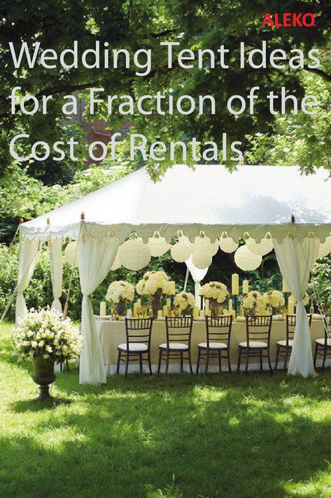 Cheap Wedding Tent Ideas, Outdoor Wedding Tent Alternatives, Tents For Outdoor Events, Build Your Own Wedding Tent, Decorate Tent For Wedding, Backyard Tent Decorating Ideas, Outdoor Tent Lighting Ideas, Tent Wedding On A Budget, Outdoor Wedding No Tent