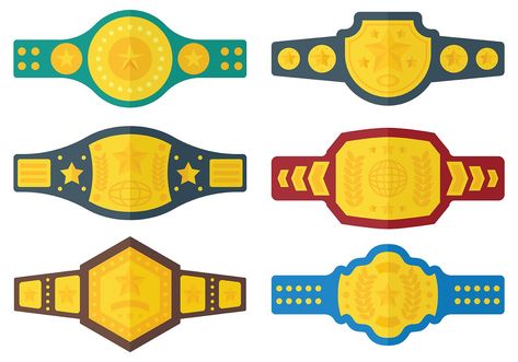 Free Championship Belt Icons Vector Design, Belt Design, Design Template, Vector Art, Vector Free, Clip Art