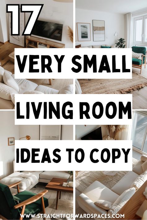 This post shows you 17 cozy very small living room ideas!! Very Small Living Room Ideas, Very Small Living Room, Small Living Room Ideas Apartment Cozy, Small Living Room Decor Apartment, Small Living Room Decor Ideas Apartment, Small Living Room Ideas Cozy, Tiny Living Room, Small Living Room Decor Ideas, Small Living Room Layout