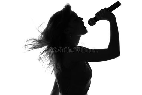 Silhouette of a woman singing with a microphone in hands , #AFF, #woman, #Silhouette, #singing, #hands, #microphone #ad Singing Drawing, Singing Microphone, Girls Rockstar, High School Choir, Silhouette Of A Woman, Woman Singing, Dance Photography Poses, Silhouette People, Young Celebrities