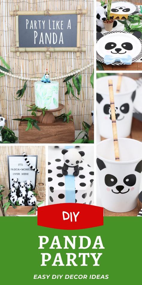 Create a cute and fun panda bear theme kid's party with easy DIY party decor ideas from www.fernandmaple.com! Pandas, Diy Party Decor Ideas, Panda Birthday Theme, Panda Activities, Panda Party Favors, Panda Decor, Diy Panda, Panda Themed Party, 2024 Party