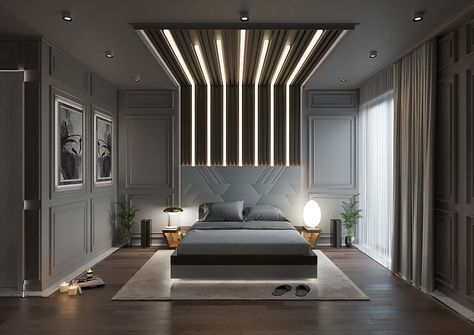 False Ceiling With Bed Back, Master Bedrooms Ceilings Design, Bed Ceiling Design, House Main Door Design, False Ceiling Bedroom, Modern Style Bedroom, Best Living Room Design, Interior Design Bedroom Small, Bedroom Door Design