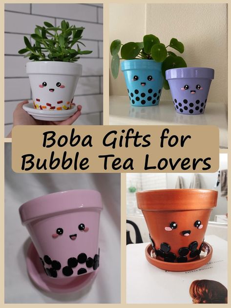 Know a bubble tea lover and are looking for the perfect gift for their birthday? Look no further! Rumi's Goods created the original Boba Tea Plant Pot - the cutest pot for every boba lover and gardener. Go check out all of our cute creations in our Etsy shop! Birthday Look, Tea Decor, Tea Crafts, Bubble Tea Boba, New Haven Connecticut, Tea Plant, Baby Shower Tea, Tea Party Theme, Tea Party Decorations