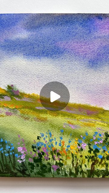 Impressionism Art Landscape Easy, Impressionism Landscape Painting, Landscape Simple Painting, Watercolor Composition Easy, Watercolor Landscape Beginner, Landscape Tutorial Painting, Easy Watercolor Landscape Paintings, Vibrant Watercolor Paintings, Impressionism Painting Landscape