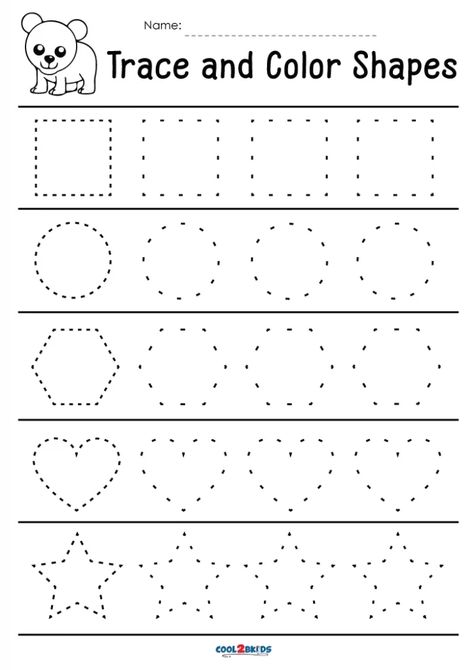 Nursery Tracing Worksheets, Kindergarten Practice Worksheets Free, Kindergarten Tracing Printables, Shapes Tracing Worksheets Preschool, Traceable Alphabet Free Printable, Tk Worksheets Free Printable, Preschool Shapes Printables Free, Name Practice Preschool Free Printable, Printable Tracing Worksheets Preschool