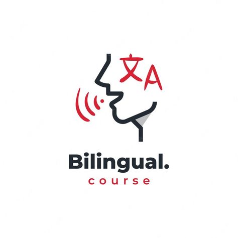 Logos, Language Logo Design Ideas, Language Center Logo, Bilingual Logo Design, Study Vector, Samoan Language, Logo Sound, Logo Doodle, Language Icon