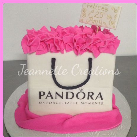 Pandora Cake Ideas, Pandora Cake, 40 Cake, Barbie Bday, Golden Birthday Cakes, Box Cakes, Gift Box Cakes, 40th Cake, Pandora Jewelry Charms
