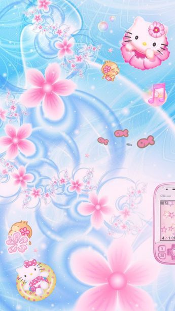 #y2k #2000s #hibiscus #coconutgirl #sanrio #hellokitty #beach #tropical #blue #pink #summer #collage #aesthetic 헬로키티 배경화면, Pink Wallpaper Hello Kitty, Images Hello Kitty, Colorfull Wallpaper, Walpaper Hello Kitty, Charmmy Kitty, Hello Kitty Backgrounds, Kitty Drawing, Y2k Wallpaper