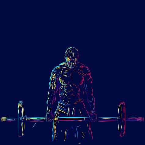 Fitness men on gym line pop art potrait logo colorful design with dark background. Abstract vector illustration. Isolated black background for t-shirt Gym Poster Background, Gym Line Art, Pop Art Logo Design, Gym Art Design, Gym Poster Design, Pop Art Logo, Gym Graphics, Gym Background, Gym Banner