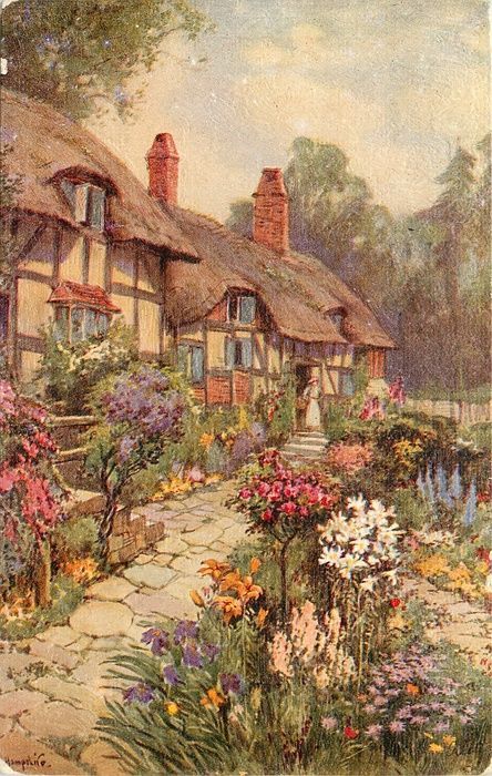 Bel Art, Cottage Painting, Seni Cat Air, Gambar Figur, Cottage Art, 500 Piece Jigsaw Puzzles, Art Et Illustration, Painting Landscape, Aesthetic Painting