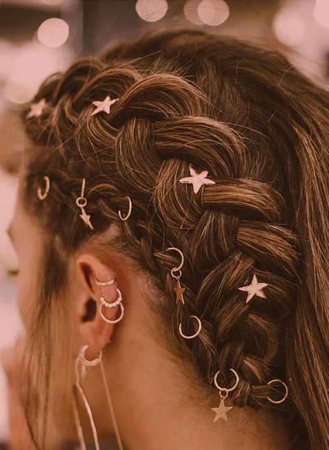 Trendy We Fryzurach, Hair Rings, Jungkook Aesthetic, Grunge Hair, Scarf Hairstyles, Wedding Hair Accessories, Hair Accessory, Pretty Hairstyles, Hair Jewelry