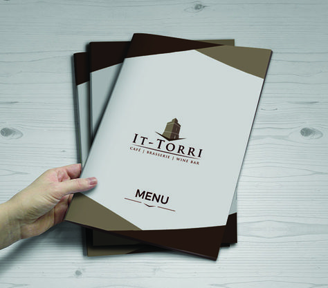 Front cover of the new menu for it-Torri Restaurant in Sliema, designed by Zheta International. Menu Cover Design Restaurant, Menu Front Cover Design, Restaurant Menu Cover Design, Menu Design Layout, Menu Cover Design, Restaurant Menu Covers, Cafe Menu Design, White Restaurant, Front Page Design