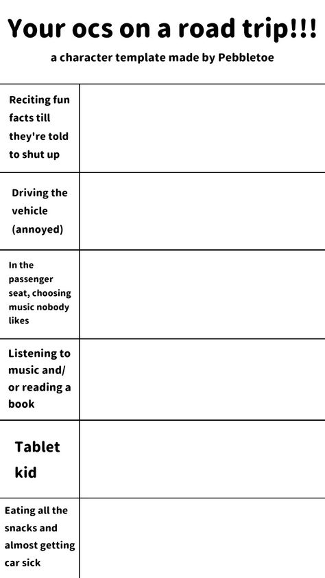 Template Template Of A Person, Humour, Oc List Template, Oc Biography Template, Oc Writing Template, Oc Art Template, Abcdef 12345 Drawing Template, Oc Ideas Template, Mha Oc Self Insert Base