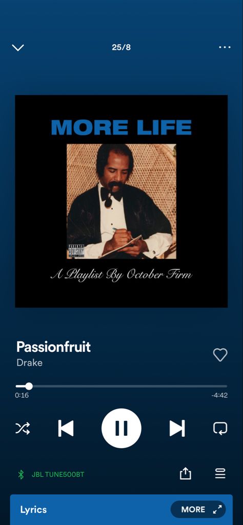 Drake Passionfruit, Fake Love Drake, More Life Drake, Fruit Song, Spotify Wallpaper, Old Drake, Drake Wallpapers, Chill Songs, Drake Lyrics