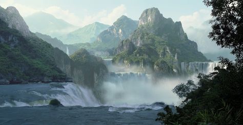 By LightRay Company. 25 Photorealistic Landscape 3D Renderings: If Only Those Places Existed - Blog - CGTrader.com Matte Painting, Nature, Photoshop Painting Tutorial, Hollow Earth, 3d Camera, Photoshop Painting, Fantasy Setting, Fantasy Concept Art, Arte Fantasy