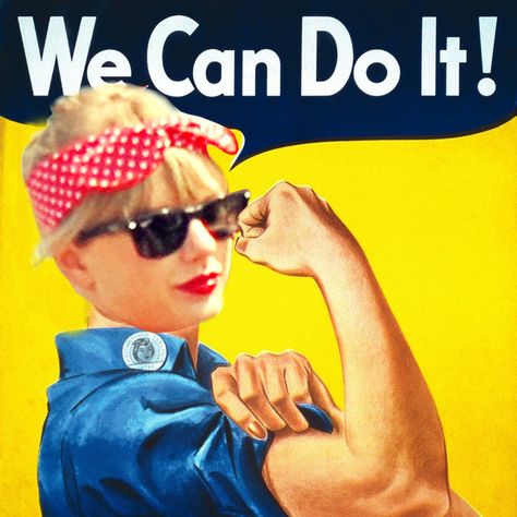 The Feminist Taylor Swift Twitter Account Is Hilarious Mail Art, Rosie The Riveter Poster, Grafika Vintage, Wwii Posters, Inspirerende Ord, Rosie The Riveter, Womens History Month, Propaganda Posters, We Can Do It