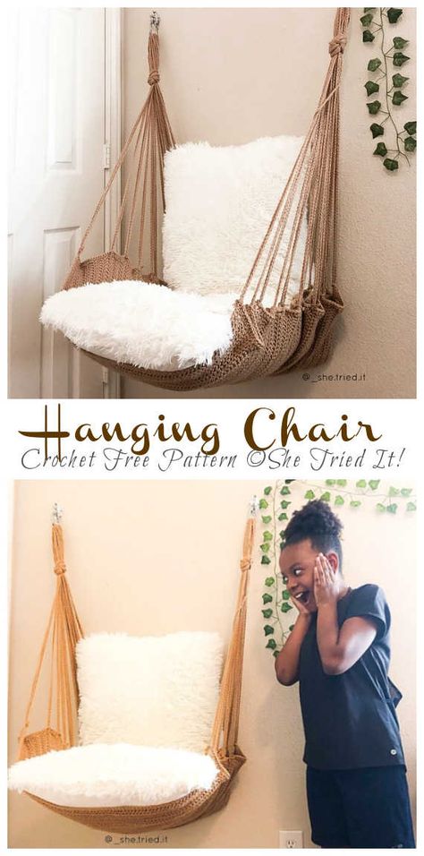 Crochet Hanging Chair Pattern, Amigurumi Patterns, Crochet Canopy Pattern, Hanging Storage Crochet Pattern, Interior Crochet Ideas, Free Macrame Hanging Chair Patterns, Macrame Hanging Chair Pattern, Macrame Chair Patterns Free, Crochet Hanging Chair Pattern Free