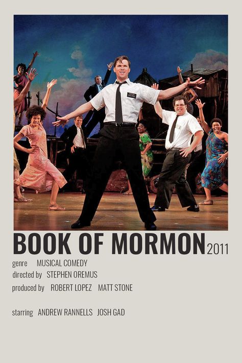 [ alternative minimalist polaroid movie tv show poster ] [ original broadway cast / obc of (the) book of mormon the musical ] Book Of Mormon Broadway, Broadway Musicals Posters, Musical Theatre Posters, Book Of Mormon Musical, Musical Wallpaper, Alt Posters, Broadway Posters, Indie Movie Posters, Classic Films Posters