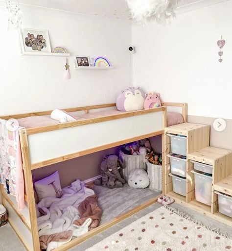 Kura Cama Ikea, Cama Ikea Kura, Bed Stickers, Raised Platform Bed, Kura Bed Hack, Kura Ikea, Bed Ikea, Cama Ikea, Ikea Kura Bed