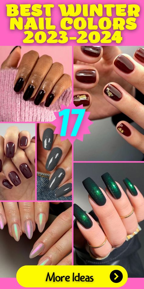 Discover the Trendiest Best Winter Nail Colors 2023-2024: Explore the top trends in nail fashion with the best winter nail colors 2023-2024. Whether you prefer short square or almond nails, these trendy shades, including dip powder and acrylic options, will keep your manicure stylish and fashionable. Get ready for the season with the latest nail polish trends that will make your nails stand out on the street. Stay classy and chic with the most popular nail polish colors. Dnd 2023 Nail Colors, Winter 2024 Nails Short, Trendy Dip Nails 2024, Dip Polish Nail Designs, Sns Dipping Powder Nails Winter, Dnd Winter Nail Colors, Dnd Gel Polish Colors Winter 2023, Winter Dip Nail Ideas, Solid Color Dip Powder Nails