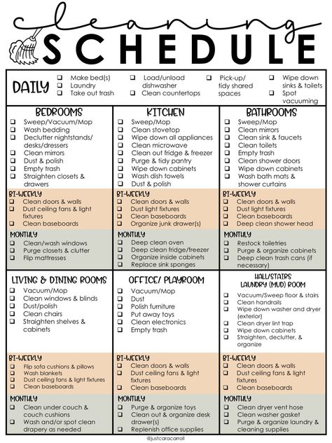 Daily Schedule For Adults, Rutinitas Harian, Easy Cleaning Schedule, Household Cleaning Schedule, Cleaning Schedule Printable, Clean House Schedule, How To Clean Mirrors, House Cleaning Checklist, School Schedule