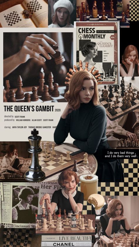 The Queen Of Gambit, Chess Queens Gambit, The Queen's Gambit Book, The Queens Gambit Posters, Queen’s Gambit Aesthetic, Queen Gambit Aesthetic, The Queen’s Gambit, The Queens Gambit Wallpaper, Queens Gambit Wallpaper