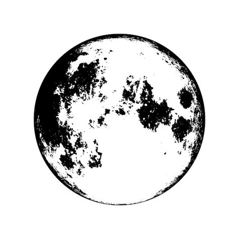 Ink Moon Drawing, Manga Moon Black And White, Moon Drawing Black And White, Full Moon Black And White, Black And White Moon Drawing, Full Moon Coloring Pages, Moon Landscape Tattoo, Moon Silloutes, Full Moon Tattoo Simple