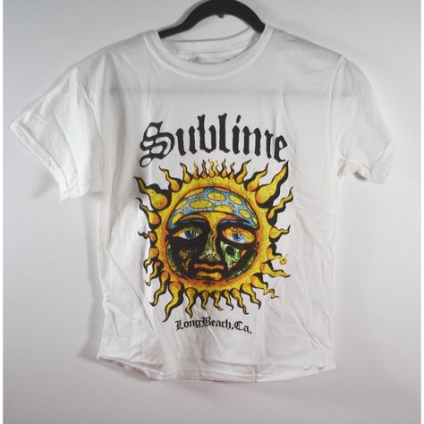 Women's Sublime Logo Short Sleeve Graphic T-Shirt - White Medium Sublime Logo, Penn State White Out, Brazil T Shirt, Obx Dr, Epcot Shirts, Hippie T Shirts, Levis Shirt, Light Blue Shorts, Sublime Shirt