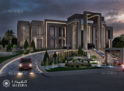 Contemporary Architecture Design, Castle House Design, Luxury Villa Design, Eksterior Modern, Mansion Exterior, Luxury Houses Mansions, Luxury Exterior, Mansion Designs, تصميم للمنزل العصري