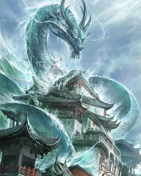 Leona League Of Legends, Elemental Dragons, Mythical Dragons, Dragon Artwork Fantasy, Water Dragon, Fantasy Beasts, Dragon Pictures, Dragon Artwork, Fantasy Creatures Art