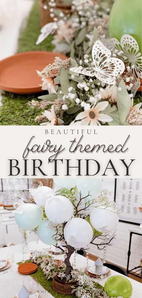 Forest Fairy Tea Party, Fairy Tea Party Baby Shower Ideas, Enchanted Forest Bridal Shower Ideas, Nature Party Theme, Fairy Garden Theme Party, Cottage Core Birthday, Fairy Themed Birthday Party, Fairy Party Ideas, Fairy Themed Birthday