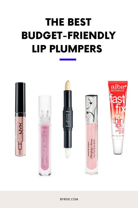 The best drugstore lip plumpers Cheap Lip Gloss, Drugstore Lipgloss, Shampoo Bomba, Lip Plumpers, Drugstore Lips, Lipstick Hacks, Peach Lipstick, Lipstick Tube, Cheap Beauty Products