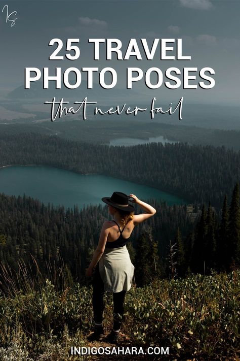 Knowing how to pose in travel photos does not come naturally to anyone. These travel photo poses and pose ideas and tips for road trips, beach pictures or mountains are perfect for best friends, men, a couple or solo. Here are 25 of the best poses for travel photos! Photography Poses With Nature, Pose For Travel Photos, Creative Vacation Photos, How To Pose Outdoors, How To Pose For Scenic Pictures, Mountain Photo Shoot Outfit, Mountain Photo Poses Women, Nature Posing Ideas, How To Pose In Nature