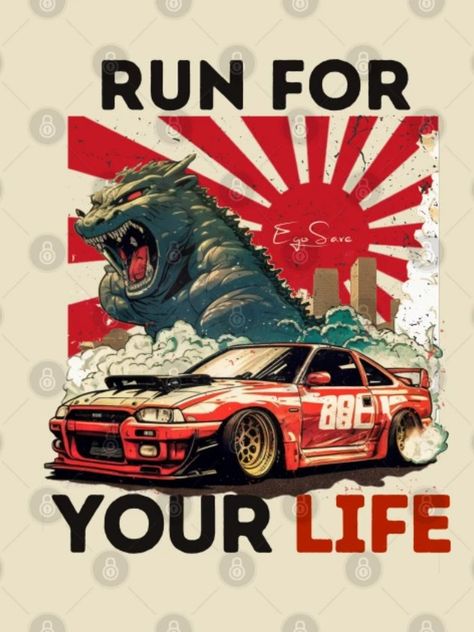 "Experience the essence of JDM with our captivating artwork. Immerse yourself in a visual tapestry of Japanese Domestic Market culture, showcasing iconic sports cars, drifting scenes, kanji calligraphy, and vibrant street scenes. Our collection captures the spirit of JDM with meticulous attention to detail, vibrant colors, and a fusion of traditional and modern elements. Elevate your space with our JDM artwork and indulge in the passion of automotive enthusiasts worldwide. Jdm Artwork, Japanese Street Art, Cars Drifting, Kanji Calligraphy, Run For Your Life, Printable Wall Collage, Japanese Domestic Market, Automotive Artwork, Car Artwork