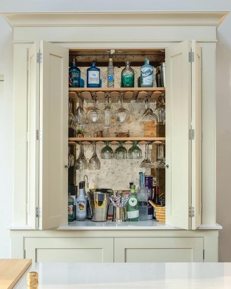 The bar cupboard from a kitchen and utility room project completed last year, designed and commissioned by @obsidian_interiors. Internals… | Instagram Kitchen Drinks Cabinet Bar Ideas, Bar Cupboard Ideas, Inside Bar Ideas, Kitchen And Utility Room, Drinks Cupboard, Bar Cupboard, Kitchen And Utility, Cupboard Ideas, Inside Bar