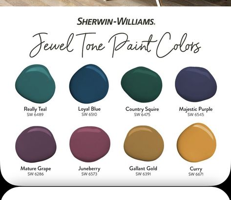 Jewel Toned Home Interior, Jewel Tone Moody Living Room, Modern Jewel Tone Bedroom, Dark Jewel Tone Paint Colors, Plum And Teal Bedroom, Moody Color Schemes For The Home, Dark Tone Bathroom Ideas, Jewel Color Scheme, Jewel Tone Cabinets