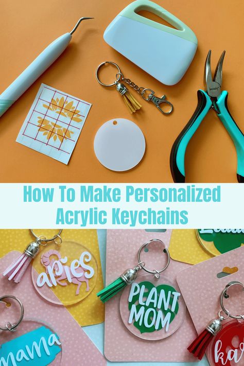 How to Make Personalized Acrylic Keychains — A Tampa Lifestyle, Travel & Green Living Blog – Back to Calley Acrylic Softball Keychain Diy, Diy Keychain Acrylic, How To Seal Vinyl On Acrylic Keychains, Diy Cricut Keychain Ideas, Silicone Keychain Diy, Acrylic Keychains Ideas, How To Make Acrylic Keychains, Diy Acrylic Keychain Ideas, Cricut Acrylic Keychain