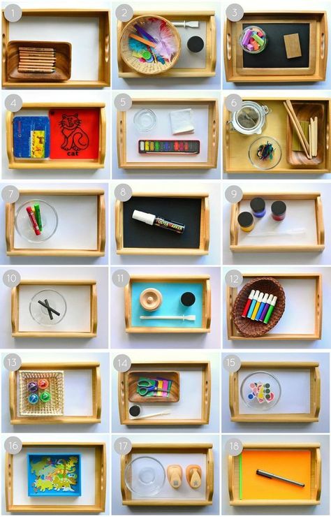 Montessori Toddler Art Activities - Tips and Ideas! | how we montessori | Bloglovin’ Infant Montessori Classroom, Lakeshore Learning Must Haves, Preschool Montessori Activities, Montessori Art Activities, Montessori Blocks, Contained Art, Montessori Preschool Activities, Art Montessori, Montessori Trays