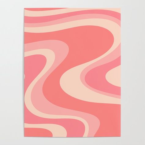 Shop Trippy Dream Wave Machine Abstract Retro Swirl Pattern in Blush Pink Tones Poster by kierkegaart on Society6! Wavy Abstract Art, 70s Swirl Pattern, Wave Machine, Dream Wave, Sun Birthday, Sun Painting, Grafic Design, Pink Tones, Diy Frames