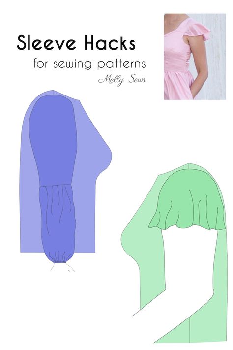 Hack a sleeve design - how to change the style of a sewing pattern - Melly Sews Manche, Tutus, Couture, Melly Sews, Sewing Sleeves, Pattern Hack, Sleeve Pattern, Leftover Fabric, Top T Shirt